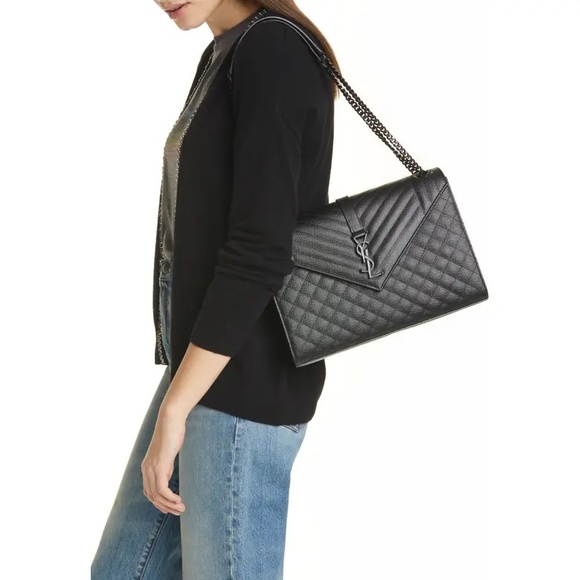 NWT! MSRP $3300 YSL SAINT LAURENT Large TriQuilted Matelasse Grain de Poudre - Picture 10 of 14